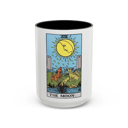 The Moon (Tarot Card) Accent Coffee Mug 15oz Black - Go Mug Yourself