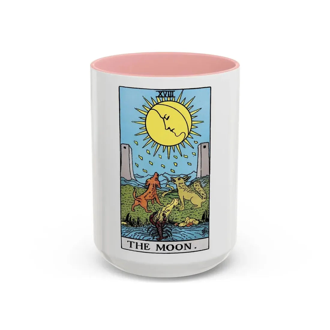 The Moon (Tarot Card) Accent Coffee Mug 15oz Pink - Go Mug Yourself