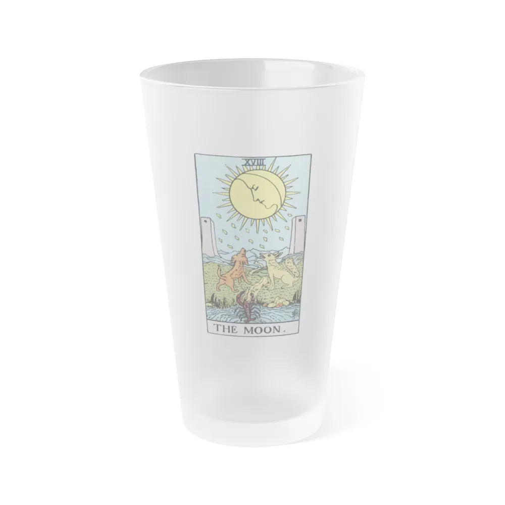 The Moon (Tarot Card) Frosted Pint Glass 16oz-Go Mug Yourself