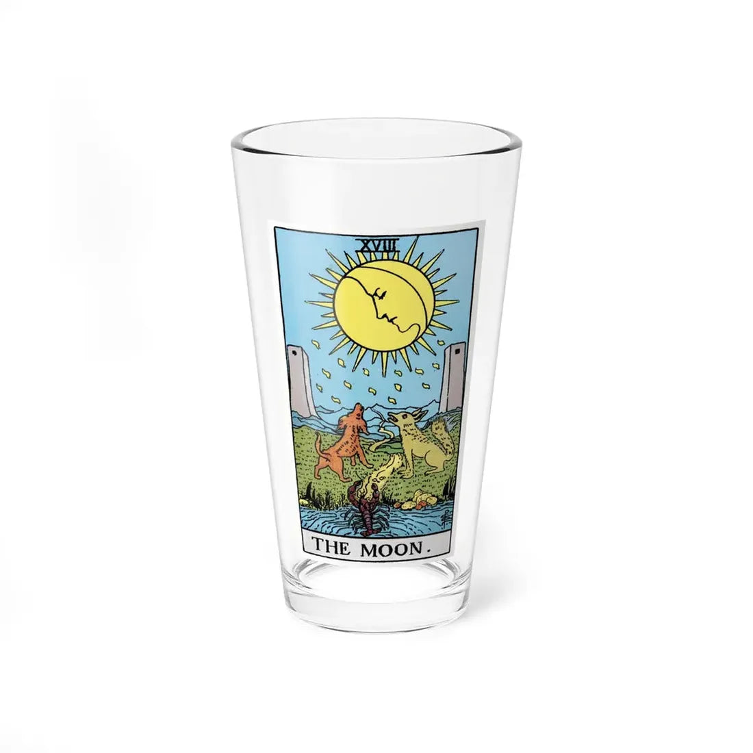 The Moon (Tarot Card) Pint Glass 16oz 16oz - Go Mug Yourself