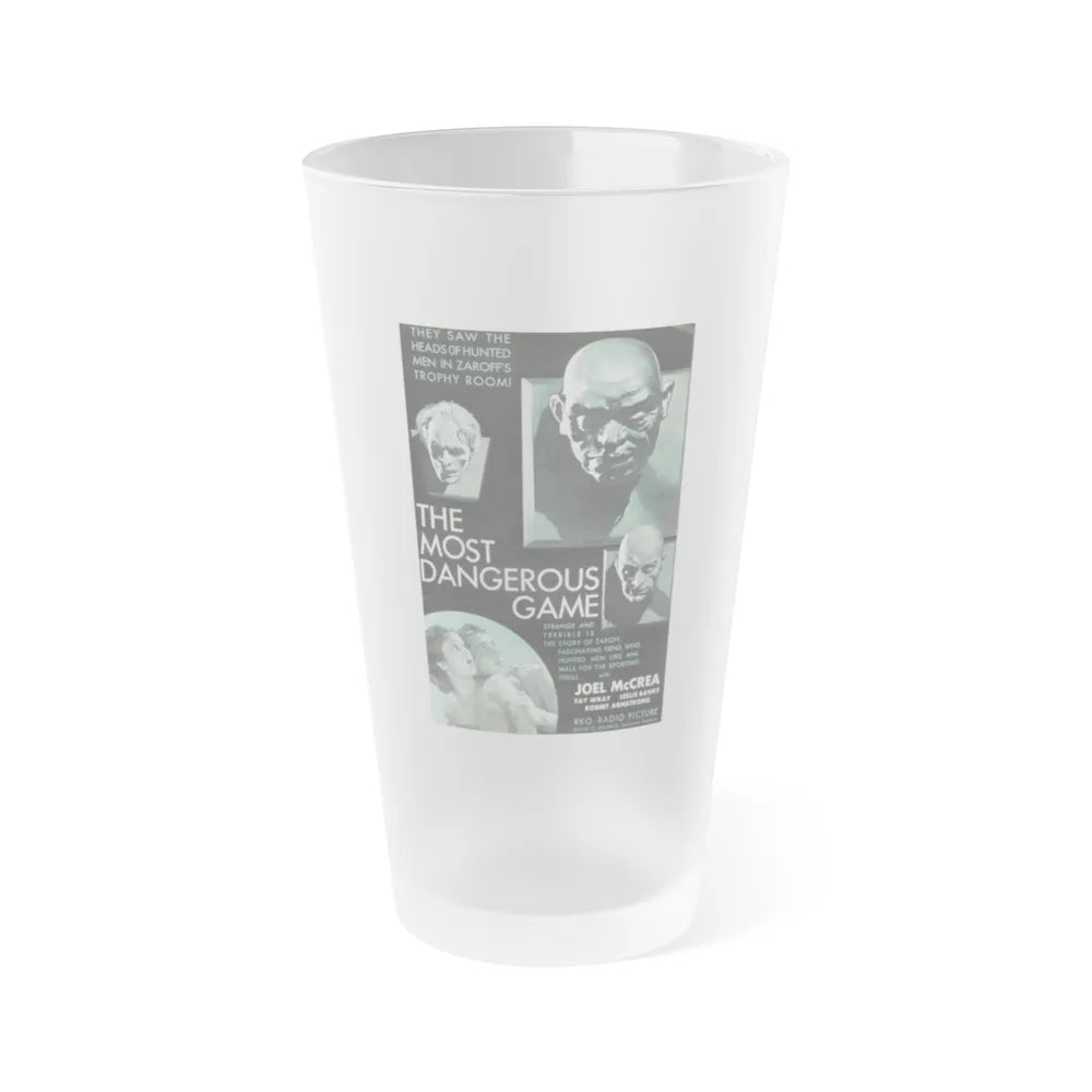 THE MOST DANGEROUS GAME 1932 Movie Poster - Frosted Pint Glass 16oz-Go Mug Yourself