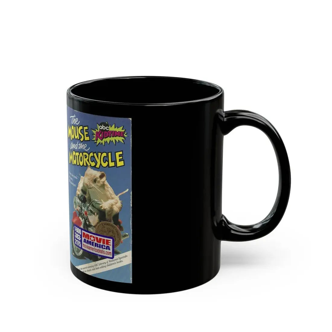 THE MOUSE AND THE MOTORCYCLE ABC KIDTIME SATURDAY MORNING STORYBREAK (VHS COVER) - Black Coffee Mug - Go Mug Yourself