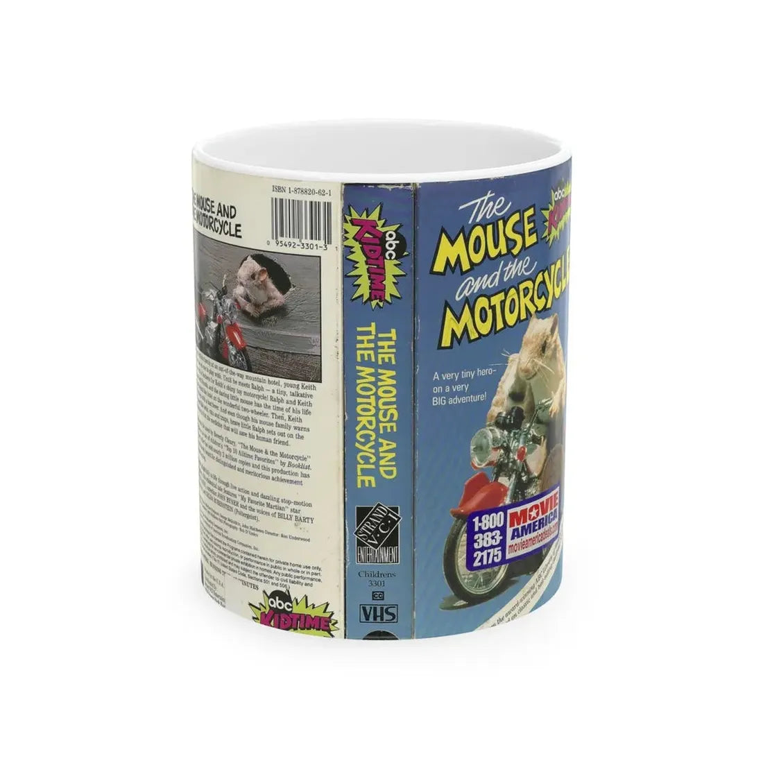 THE MOUSE AND THE MOTORCYCLE ABC KIDTIME SATURDAY MORNING STORYBREAK (VHS COVER) - White Coffee Mug 11oz - Go Mug Yourself
