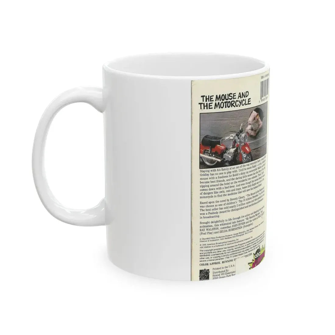 THE MOUSE AND THE MOTORCYCLE ABC KIDTIME SATURDAY MORNING STORYBREAK (VHS COVER) - White Coffee Mug - Go Mug Yourself