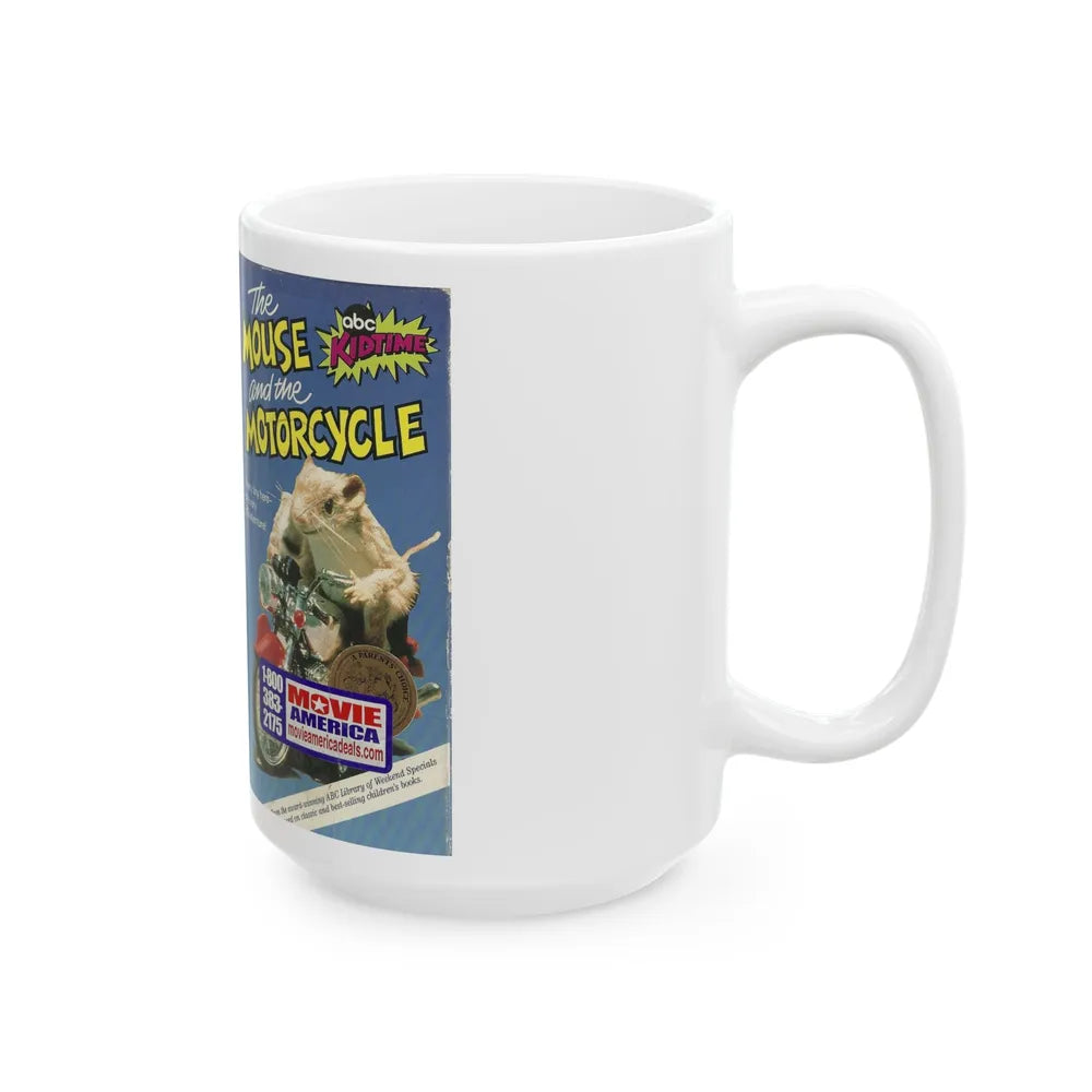 THE MOUSE AND THE MOTORCYCLE ABC KIDTIME SATURDAY MORNING STORYBREAK (VHS COVER) - White Coffee Mug-Go Mug Yourself