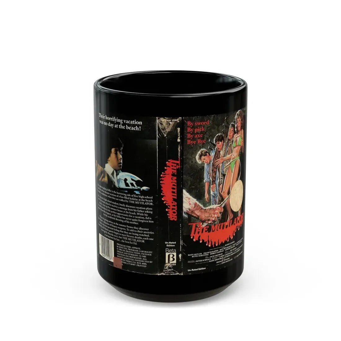 THE MUTILATOR BETA VESTRON VIDEO (VHS COVER) - Black Coffee Mug 15oz - Go Mug Yourself