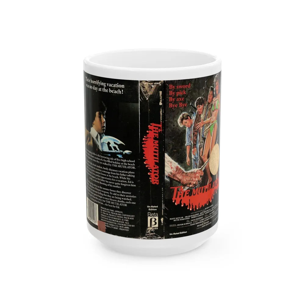 THE MUTILATOR BETA VESTRON VIDEO (VHS COVER) - White Coffee Mug-15oz-Go Mug Yourself