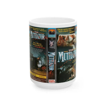 THE MUTILATOR PETER SCHNALL (VHS COVER) - White Coffee Mug 15oz - Go Mug Yourself