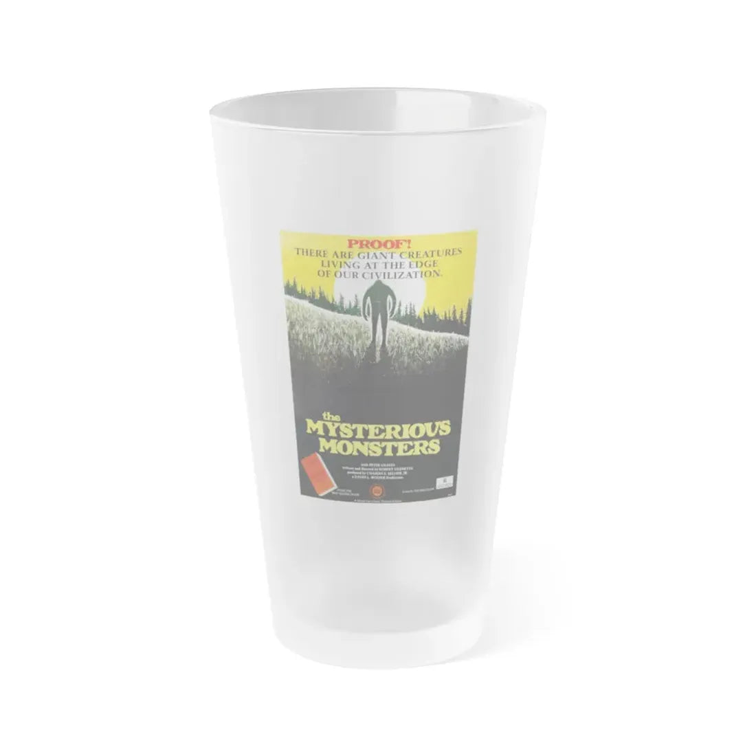 THE MYSTERIOUS MONSTERS 1975 Movie Poster - Frosted Pint Glass 16oz Default Title - Go Mug Yourself