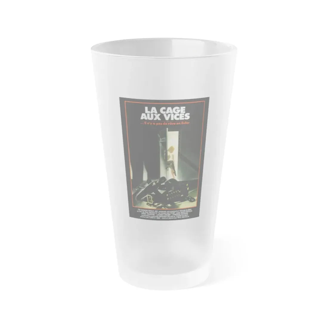 THE NAKED CAGE (FRENCH) 1986 Movie Poster - Frosted Pint Glass 16oz Default Title - Go Mug Yourself