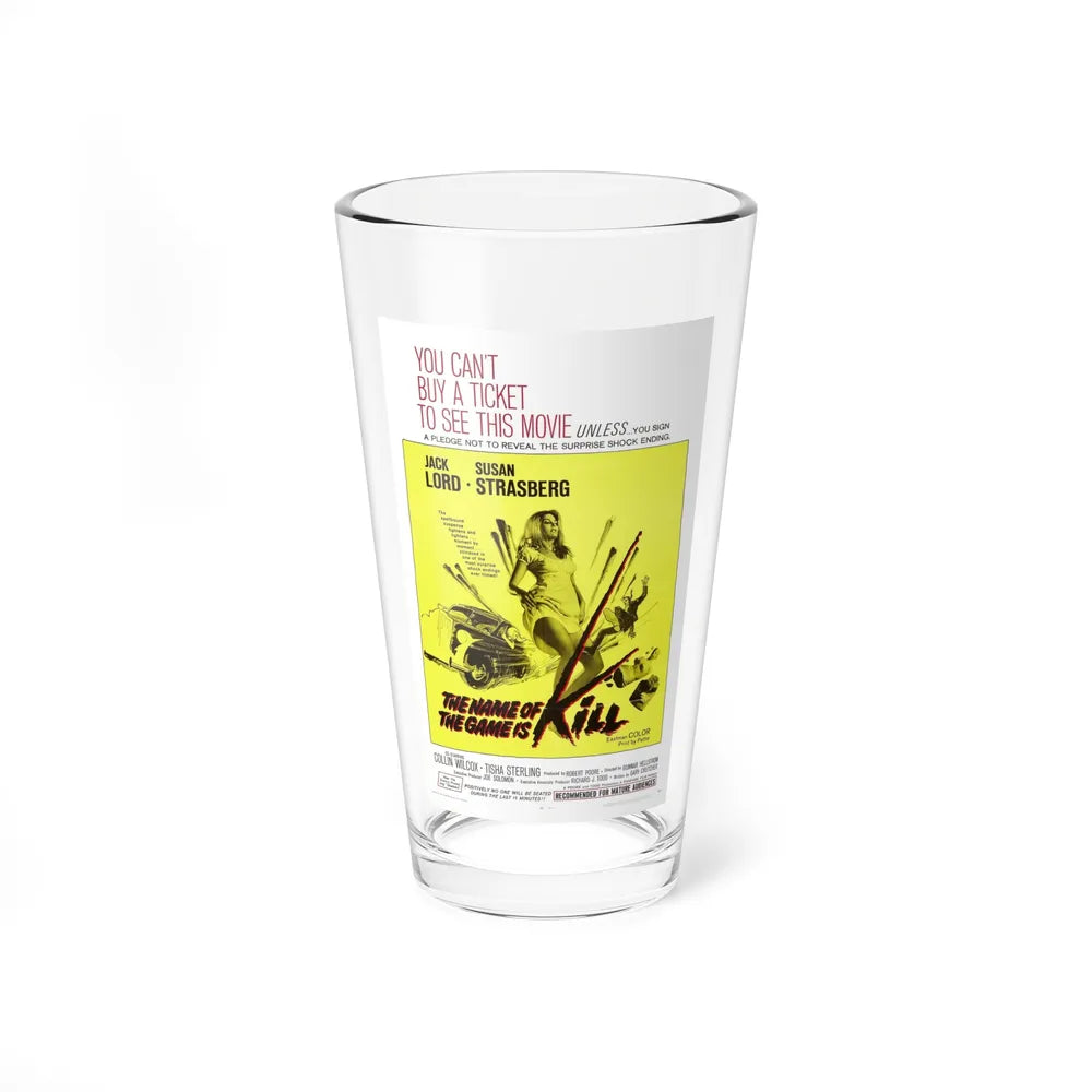 THE NAME OF THE GAME IS KILL 1968 Movie Poster - Pint Glass 16oz-16oz-Go Mug Yourself