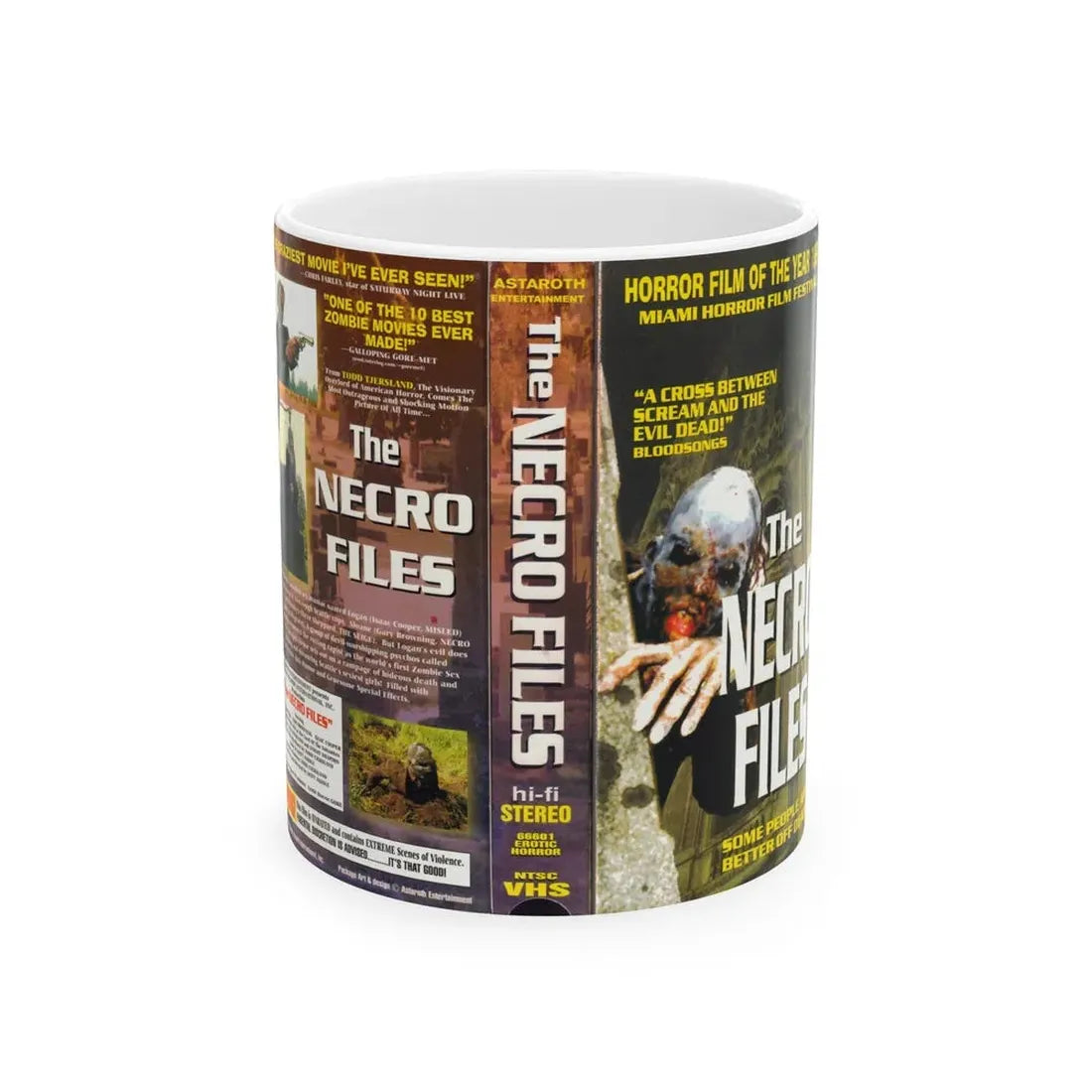 THE NECRO FILES (VHS COVER) - White Coffee Mug 11oz - Go Mug Yourself