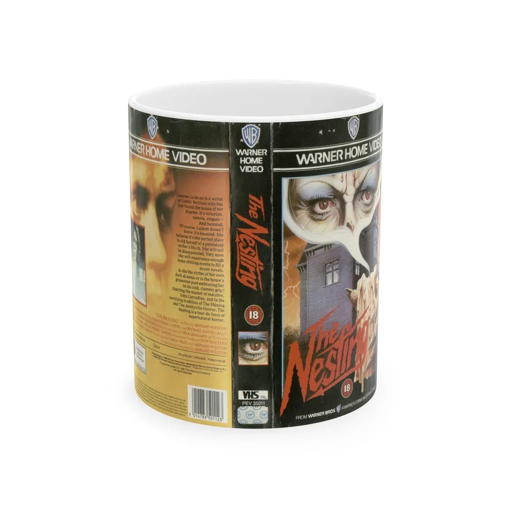 THE NESTING WARNER HOME VIDEO (VHS COVER) - White Coffee Mug-11oz-Go Mug Yourself