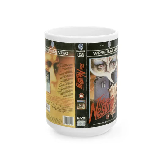 THE NESTING WARNER HOME VIDEO (VHS COVER) - White Coffee Mug 15oz - Go Mug Yourself