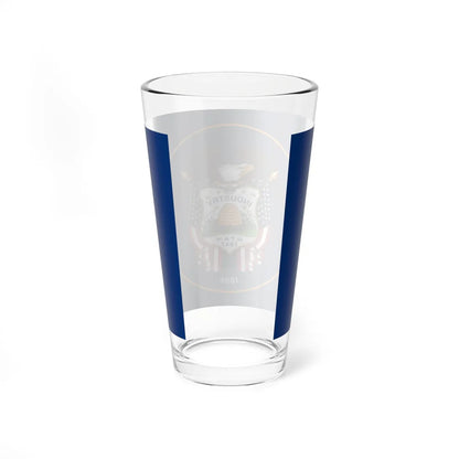 The new 2024 version of the Utah Historic State Flag or U.S.S. Utah version (United States) Pint Glass 16oz - Go Mug Yourself