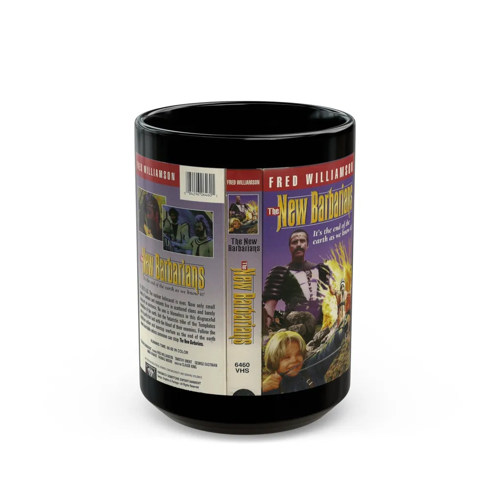 THE NEW BARBARIANS FRED WILLIAMSON (VHS COVER) - Black Coffee Mug-15oz-Go Mug Yourself