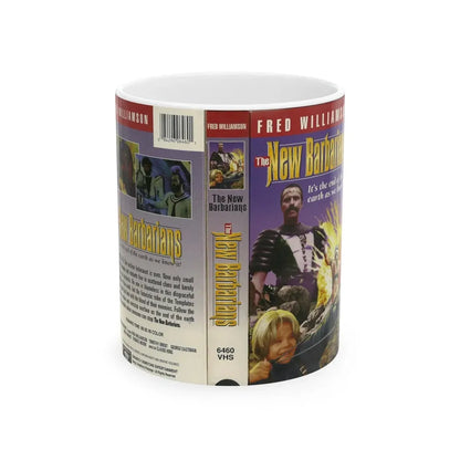 THE NEW BARBARIANS FRED WILLIAMSON (VHS COVER) - White Coffee Mug 11oz - Go Mug Yourself