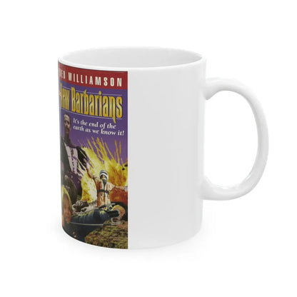 THE NEW BARBARIANS FRED WILLIAMSON (VHS COVER) - White Coffee Mug - Go Mug Yourself