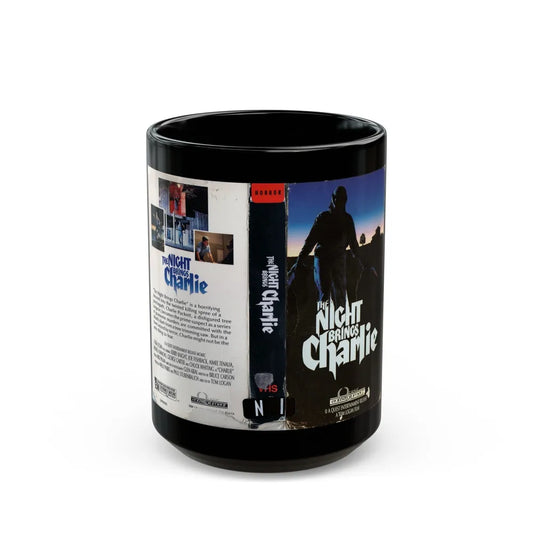 THE NIGHT BRINGS CHARLIE (VHS COVER) - Black Coffee Mug-15oz-Go Mug Yourself