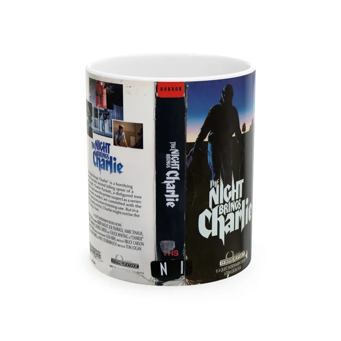 THE NIGHT BRINGS CHARLIE (VHS COVER) - White Coffee Mug 11oz - Go Mug Yourself