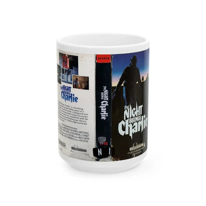 THE NIGHT BRINGS CHARLIE (VHS COVER) - White Coffee Mug 15oz - Go Mug Yourself