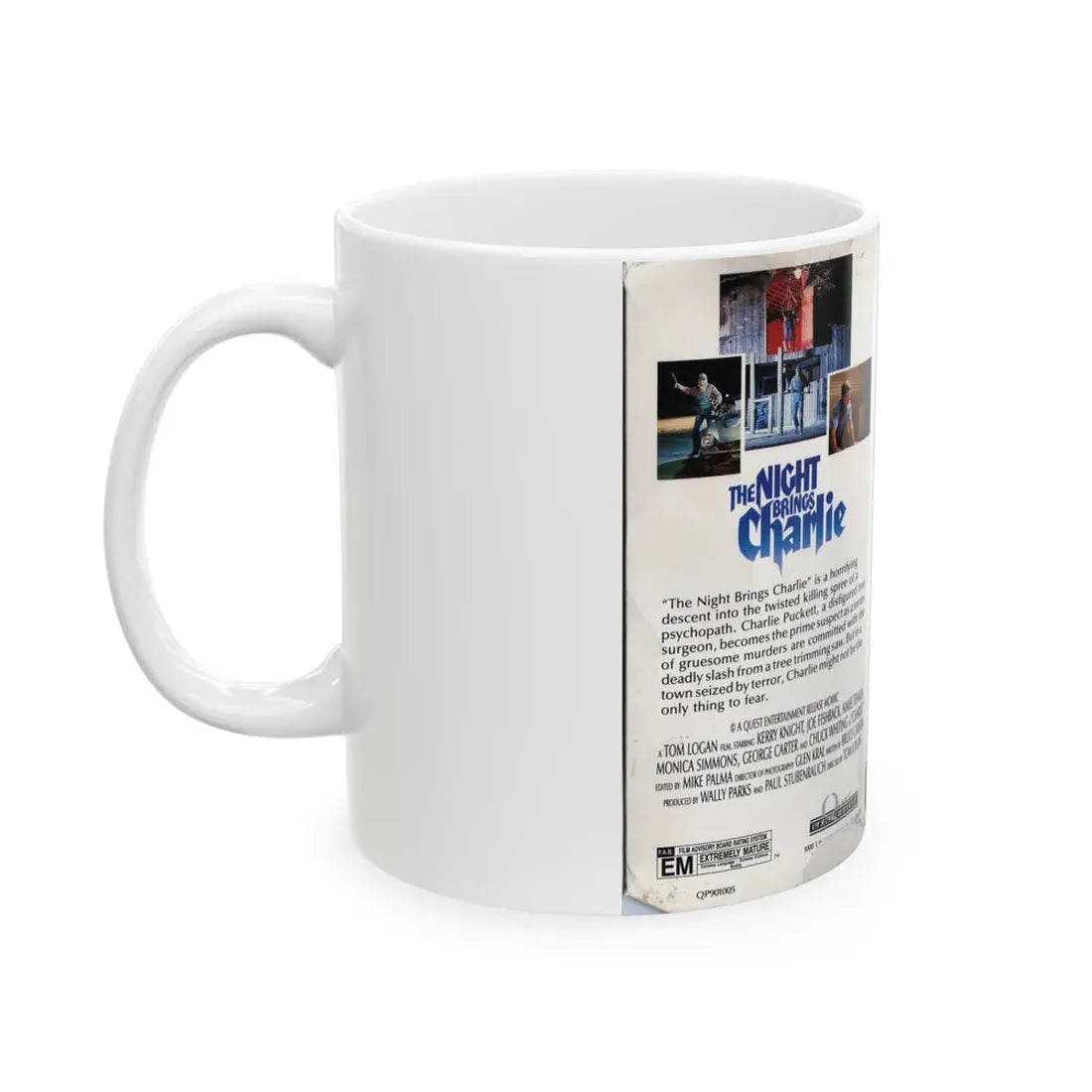 THE NIGHT BRINGS CHARLIE (VHS COVER) - White Coffee Mug - Go Mug Yourself