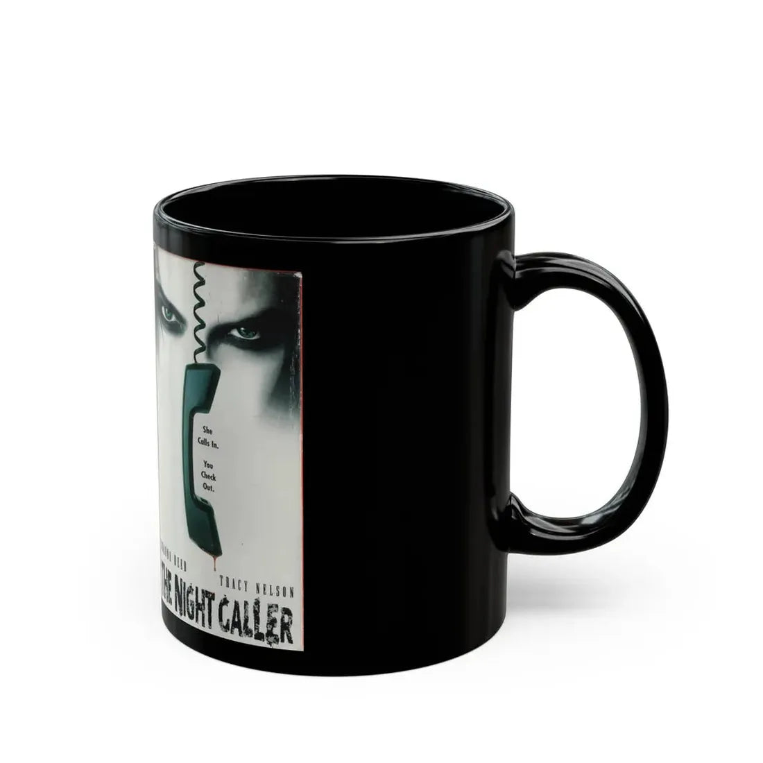 THE NIGHT CALLER (VHS COVER) - Black Coffee Mug - Go Mug Yourself