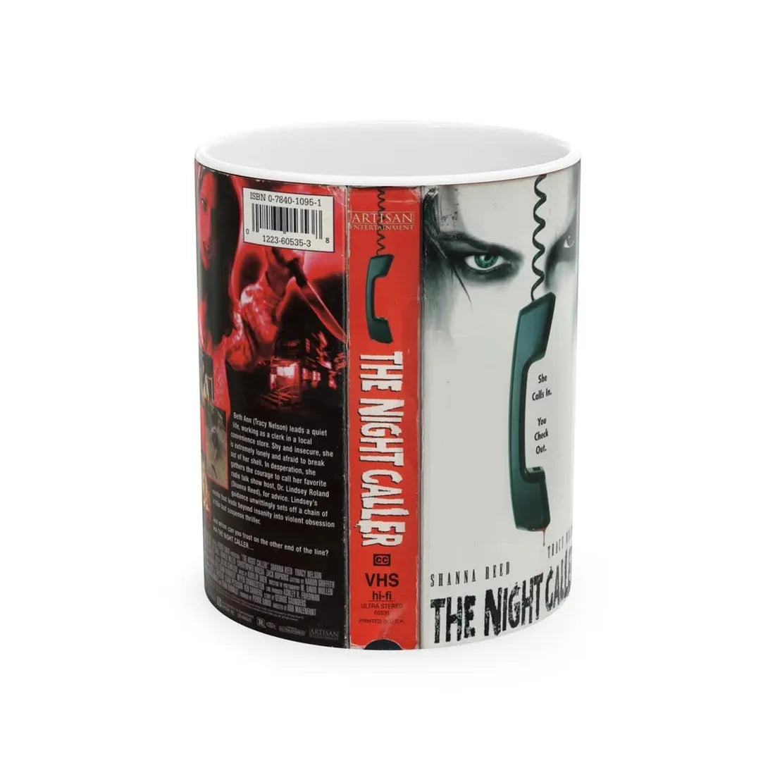 THE NIGHT CALLER (VHS COVER) - White Coffee Mug 11oz - Go Mug Yourself