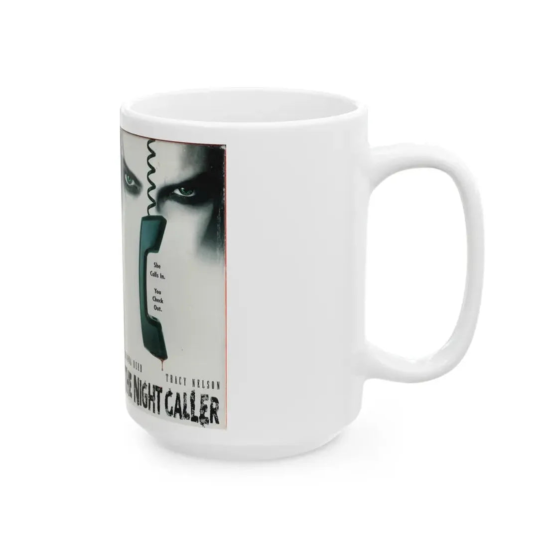 THE NIGHT CALLER (VHS COVER) - White Coffee Mug - Go Mug Yourself