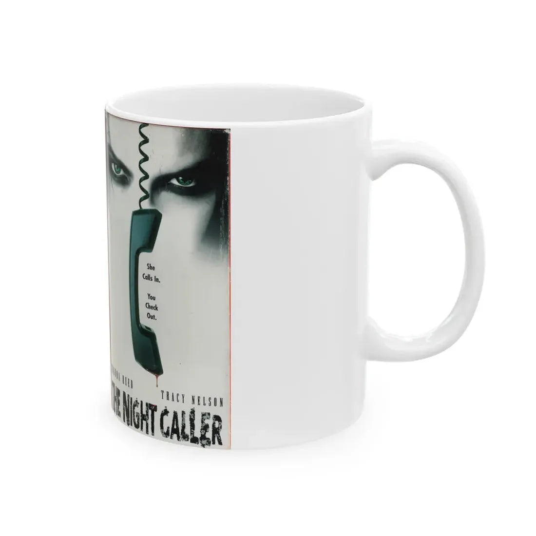 THE NIGHT CALLER (VHS COVER) - White Coffee Mug - Go Mug Yourself