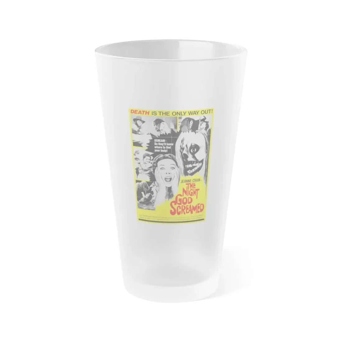 THE NIGHT GOD SCREAMED 1971 Movie Poster - Frosted Pint Glass 16oz Default Title - Go Mug Yourself