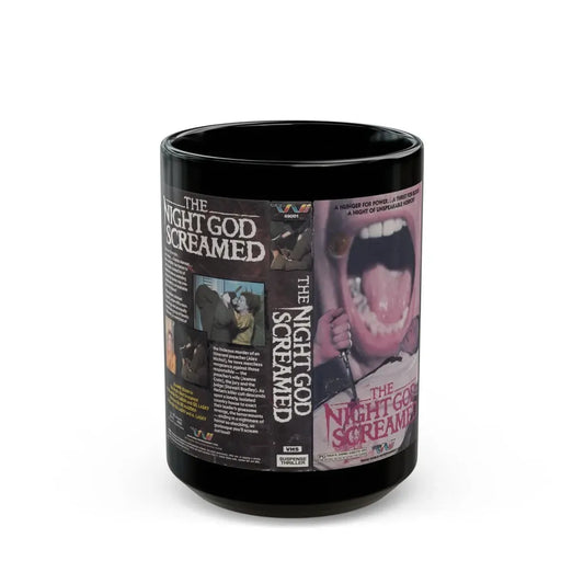 THE NIGHT GOD SCREAMED (VHS COVER) - Black Coffee Mug 15oz - Go Mug Yourself