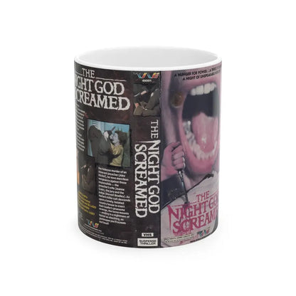 THE NIGHT GOD SCREAMED (VHS COVER) - White Coffee Mug 11oz - Go Mug Yourself