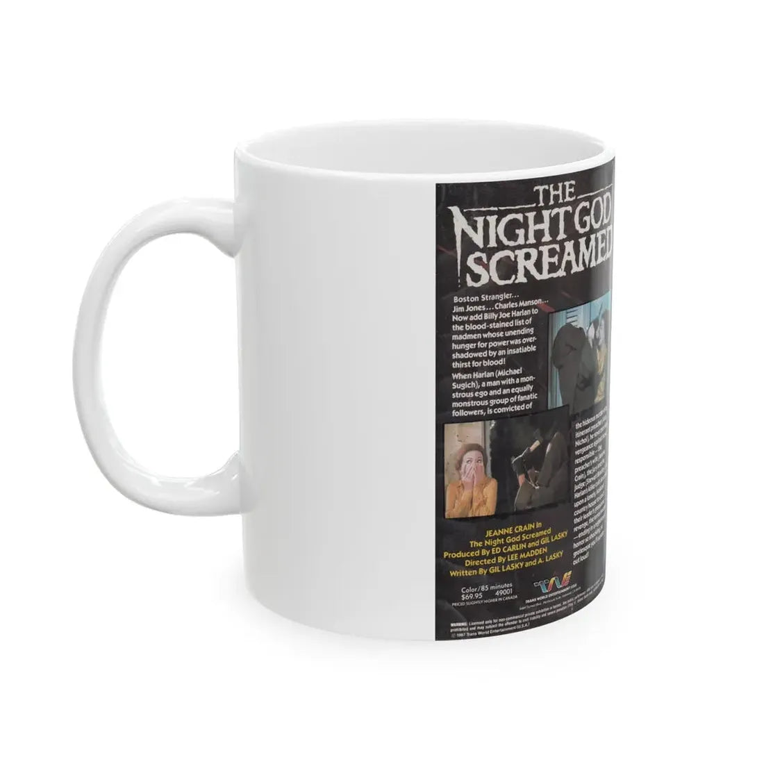 THE NIGHT GOD SCREAMED (VHS COVER) - White Coffee Mug - Go Mug Yourself