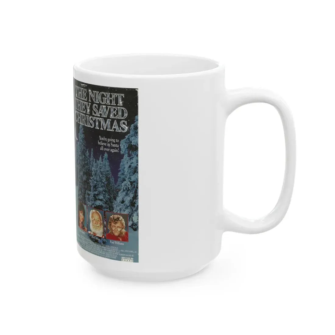 THE NIGHT THEY SAVED CHRISTMAS (VHS COVER) - White Coffee Mug - Go Mug Yourself