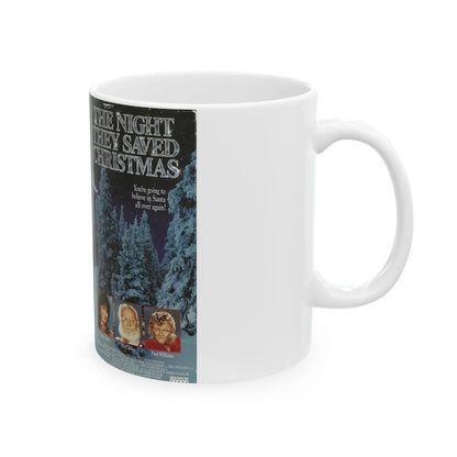 THE NIGHT THEY SAVED CHRISTMAS (VHS COVER) - White Coffee Mug-Go Mug Yourself