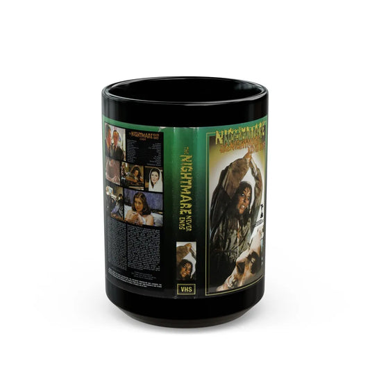 THE NIGHTMARE NEVER ENDS SLASHER (VHS COVER) - Black Coffee Mug-15oz-Go Mug Yourself