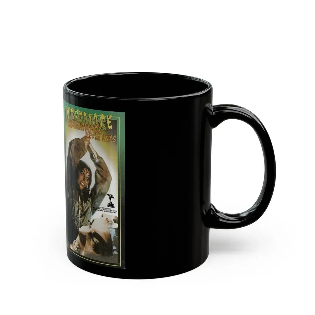 THE NIGHTMARE NEVER ENDS SLASHER (VHS COVER) - Black Coffee Mug - Go Mug Yourself