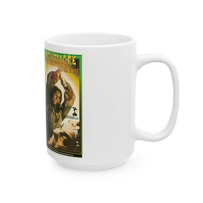 THE NIGHTMARE NEVER ENDS (VHS COVER) - White Coffee Mug - Go Mug Yourself