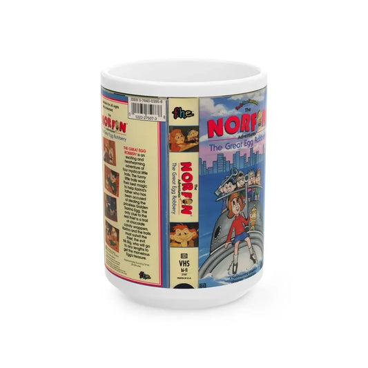 THE NORFIN ADVENTURES THE GREAT EGG ROBBERY (VHS COVER) - White Coffee Mug 15oz - Go Mug Yourself