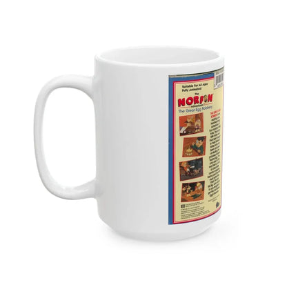 THE NORFIN ADVENTURES THE GREAT EGG ROBBERY (VHS COVER) - White Coffee Mug - Go Mug Yourself