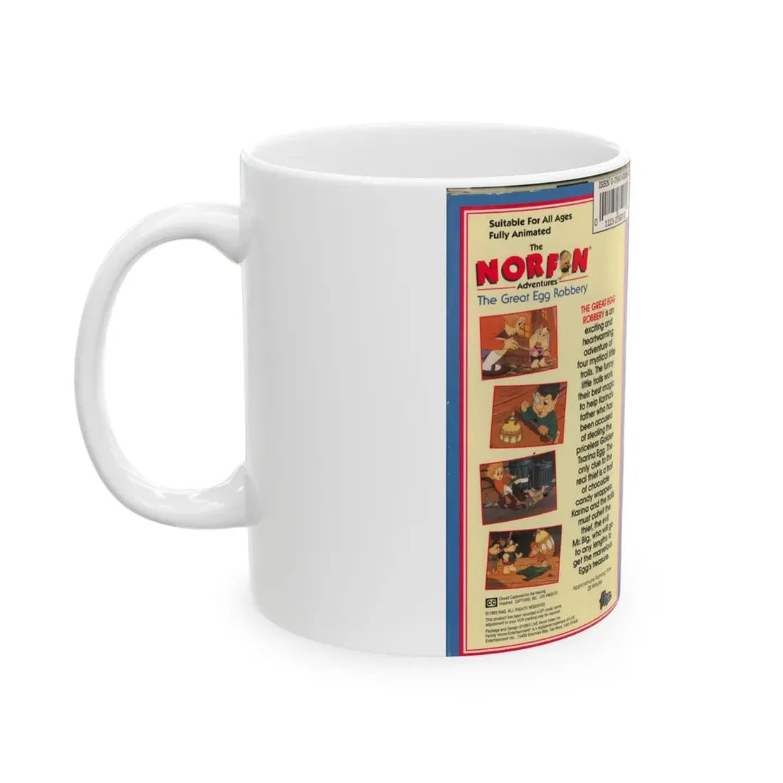 THE NORFIN ADVENTURES THE GREAT EGG ROBBERY (VHS COVER) - White Coffee Mug - Go Mug Yourself