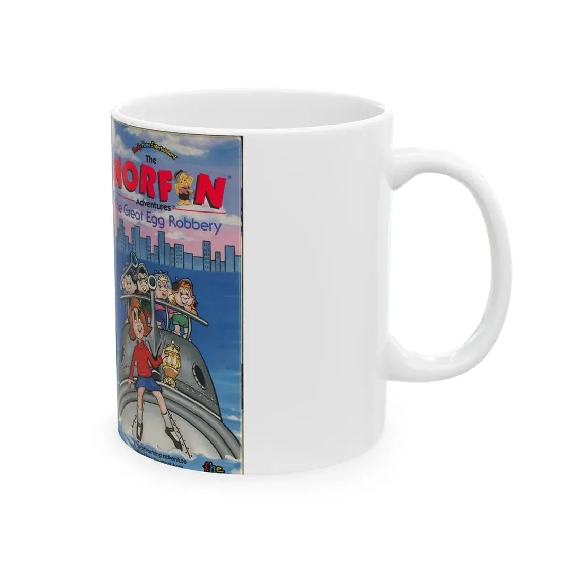 THE NORFIN ADVENTURES THE GREAT EGG ROBBERY (VHS COVER) - White Coffee Mug - Go Mug Yourself