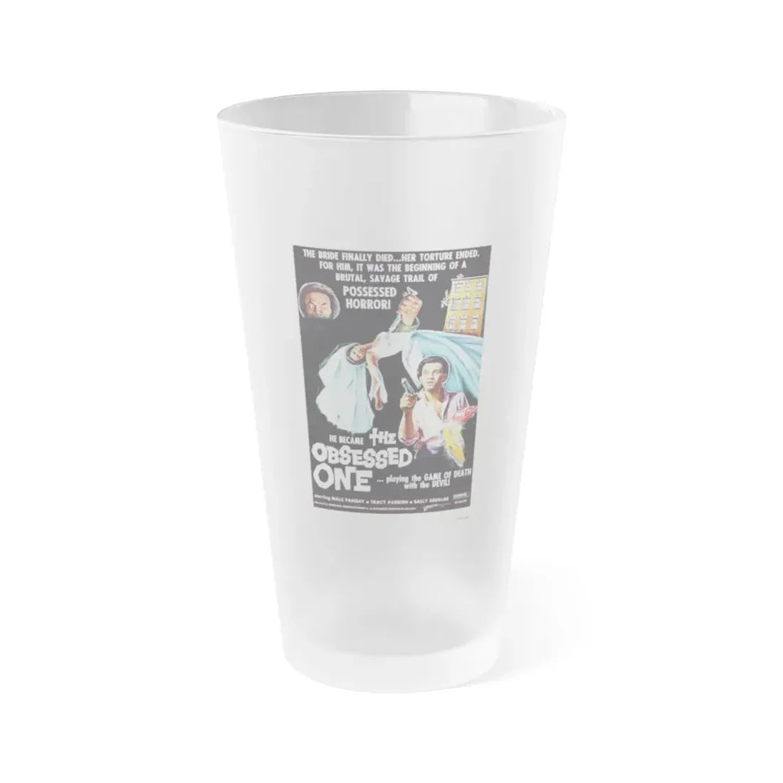 THE OBSESSED ONE 1974 Movie Poster - Frosted Pint Glass 16oz 16oz Frosted - Go Mug Yourself