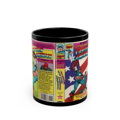 THE ORIGIN OF CAPTAIN AMERICA (VHS COVER) - Black Coffee Mug-11oz-Go Mug Yourself