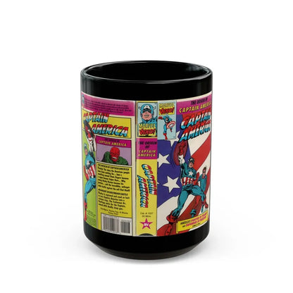 THE ORIGIN OF CAPTAIN AMERICA (VHS COVER) - Black Coffee Mug 15oz - Go Mug Yourself
