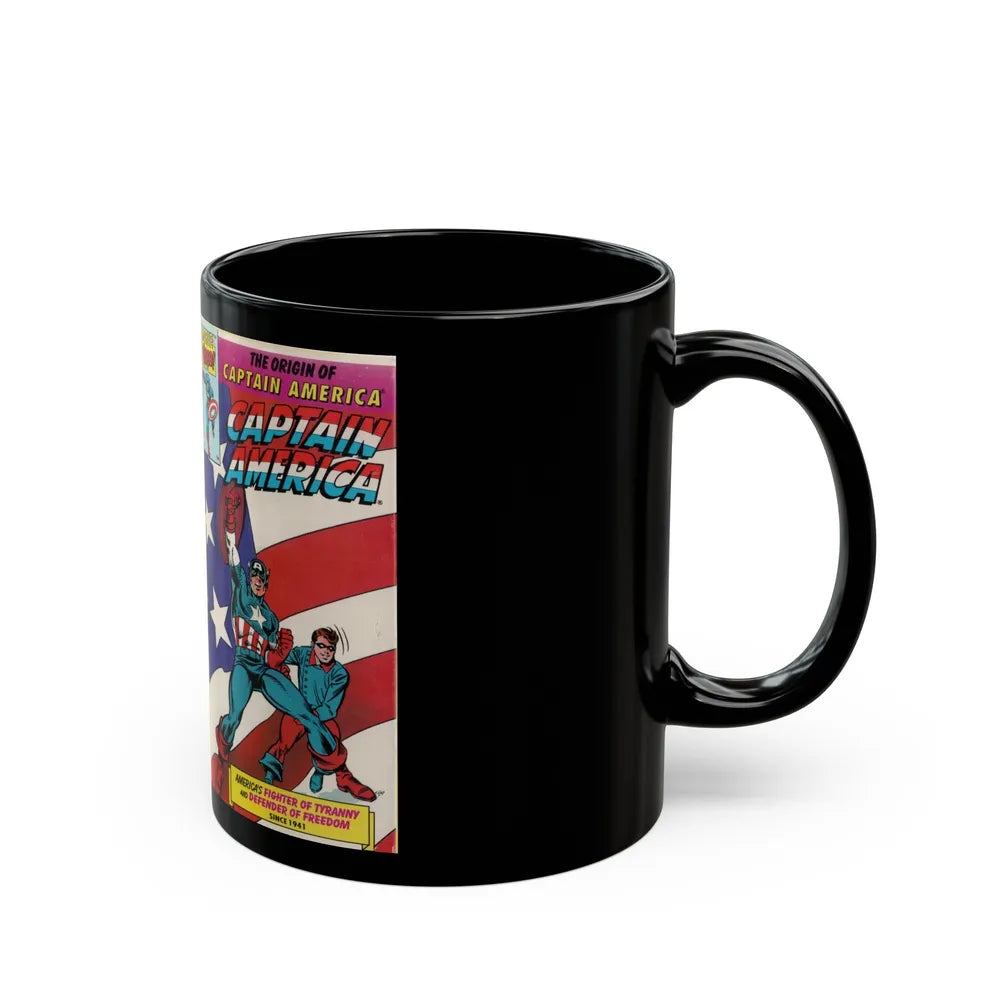 THE ORIGIN OF CAPTAIN AMERICA (VHS COVER) - Black Coffee Mug-Go Mug Yourself