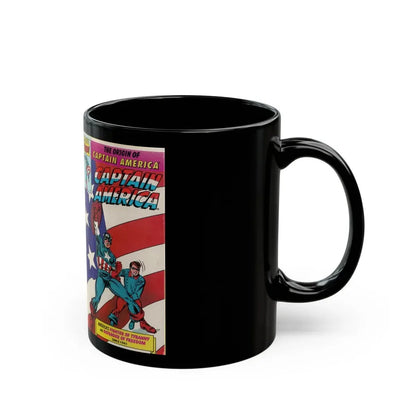 THE ORIGIN OF CAPTAIN AMERICA (VHS COVER) - Black Coffee Mug - Go Mug Yourself