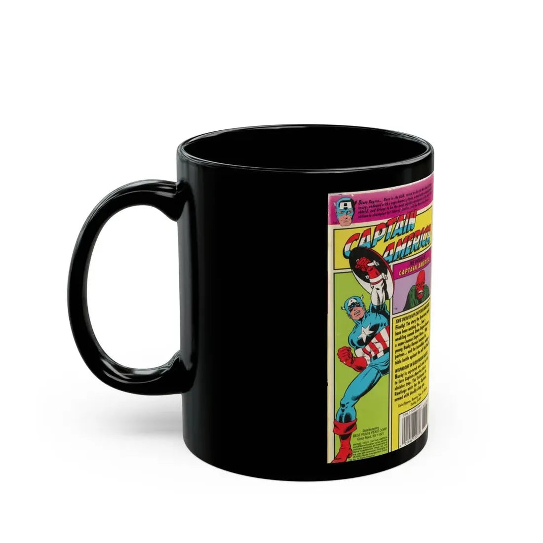 THE ORIGIN OF CAPTAIN AMERICA (VHS COVER) - Black Coffee Mug - Go Mug Yourself