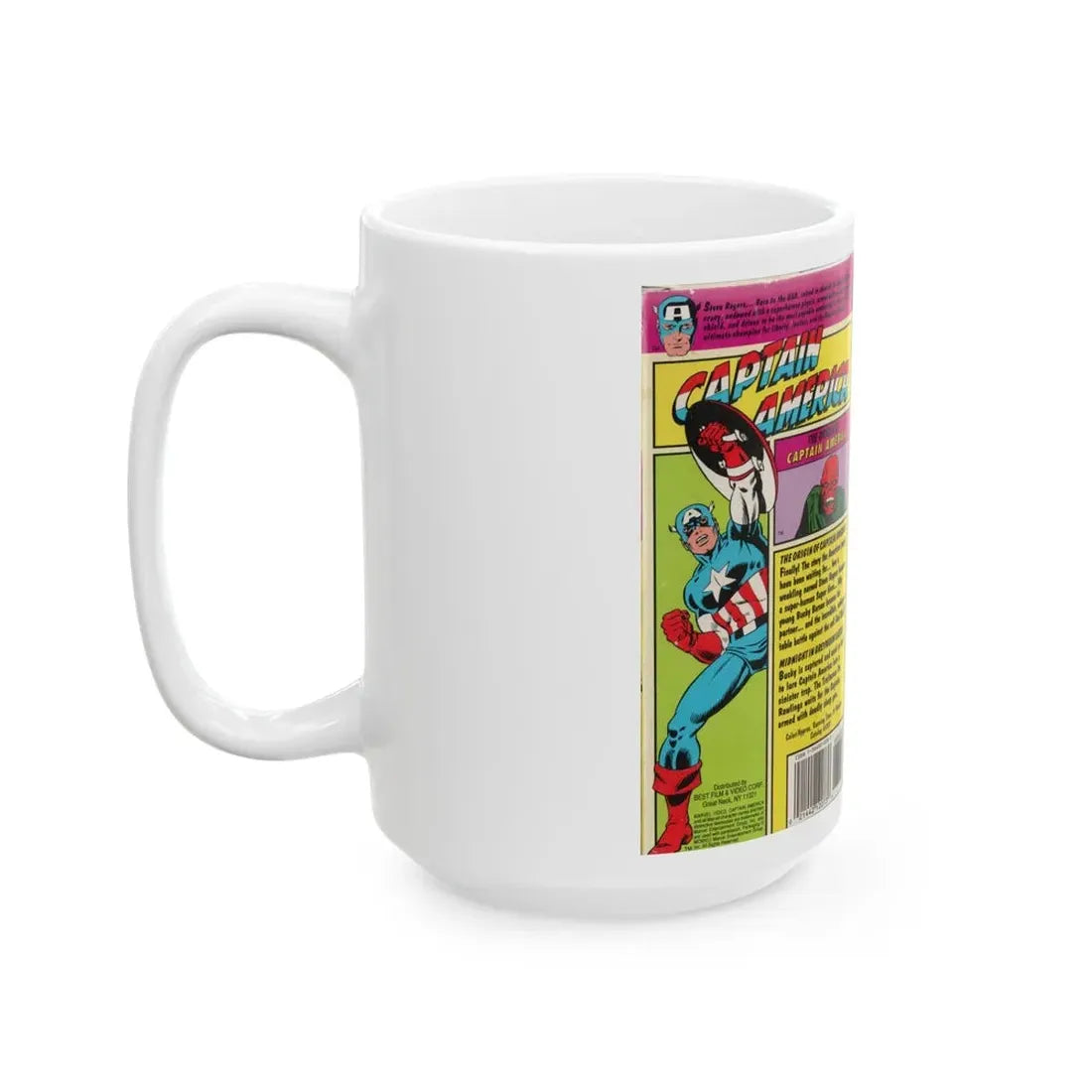 THE ORIGIN OF CAPTAIN AMERICA (VHS COVER) - White Coffee Mug - Go Mug Yourself